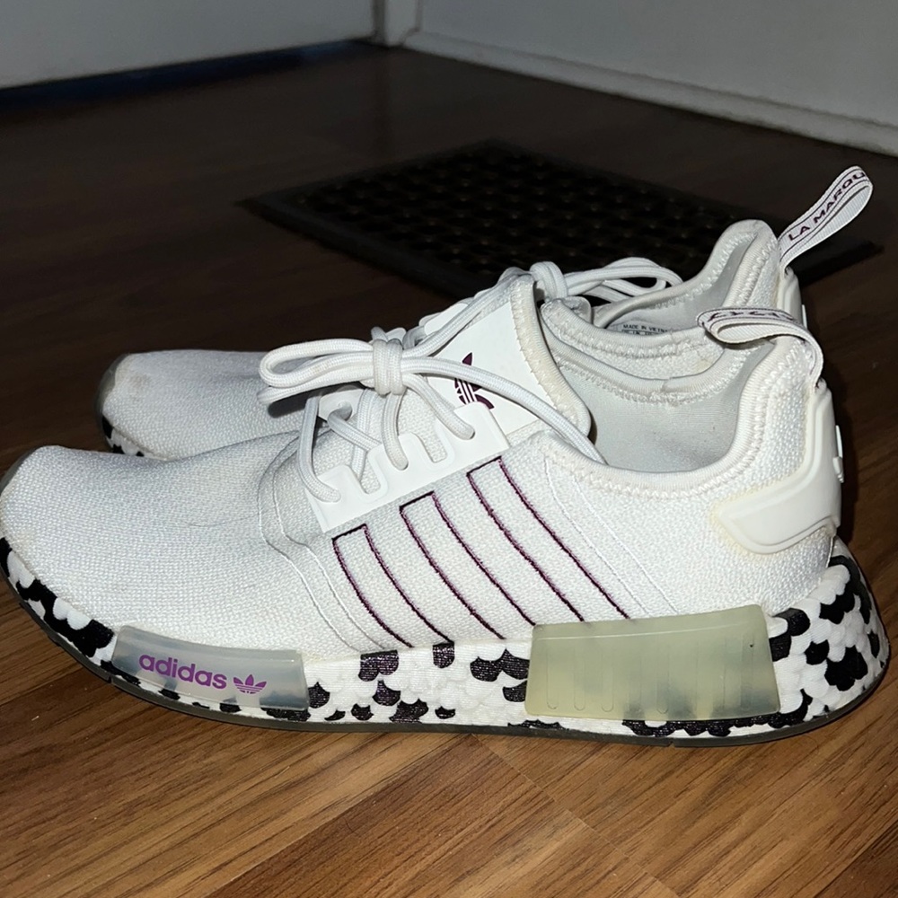 Adidas NMD sneakers white, purple, black